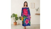 Rayon Dress Hand Painted Floral Design 2026